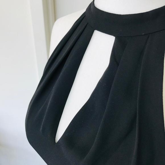 EXPRESS Black halter dress w/front & back keyhole - Picture 3 of 3